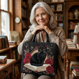 Torba quiltowa Artisan - Czarny kot na książkach
