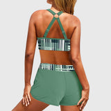 Joana - Bikini z Wysokim Stanem Prążkowany