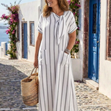 Chloé | Midi sukienka z wiązaniem i kieszeniami