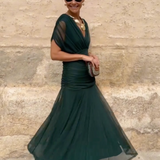 Elegancka Sukienka Santana z Jedwabiu