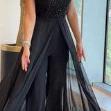 LOUNA - Stylowy Kombinezon Bez Rękawów