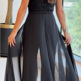 LOUNA - Stylowy Kombinezon Bez Rękawów