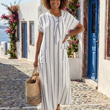 Chloé | Midi sukienka z wiązaniem i kieszeniami