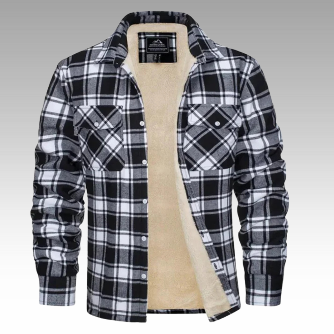 Tiago - Kurtka Trucker w Paski Fleece