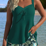 Serafina - Tankini w paski z dolną częścią bikini w dwóch częściach