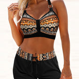 Marina - Bikini w Geometricznym Wzorze i Wysokim Stanem