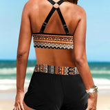 Marina - Bikini w Geometricznym Wzorze i Wysokim Stanem