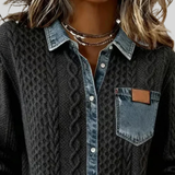 Simon™ | Koszula z Denimu w Stylu Patchwork