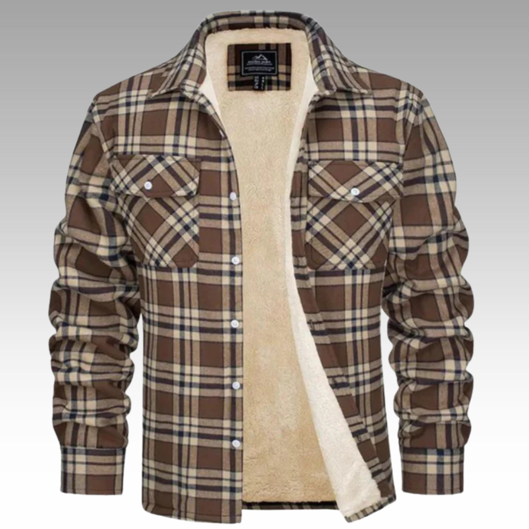 Tiago - Kurtka Trucker w Paski Fleece
