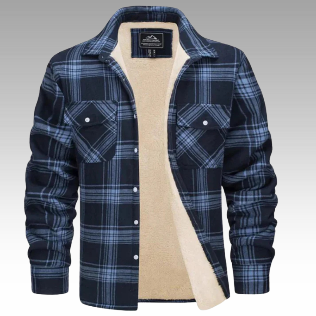 Tiago - Kurtka Trucker w Paski Fleece