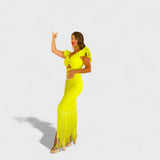 Lúcia - Sukienka flamenco neon