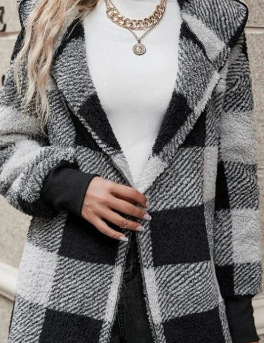 Alberte | Bluza z kapturem w kratę