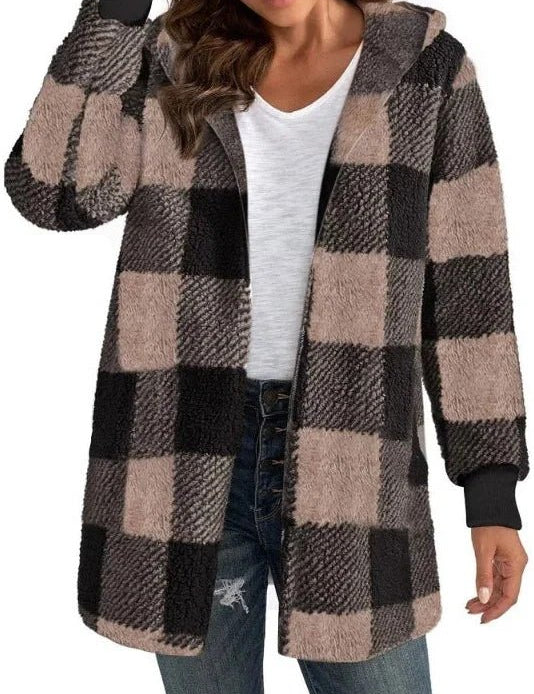 Alberte | Bluza z kapturem w kratę