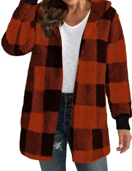 Alberte | Bluza z kapturem w kratę