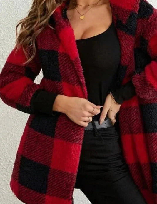 Alberte | Bluza z kapturem w kratę