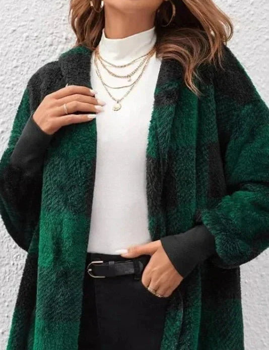 Alberte | Bluza z kapturem w kratę