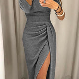 Natália - Elegancka sukienka z odkrytymi ramionami