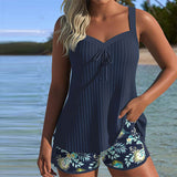 Serafina - Tankini w paski z dolną częścią bikini w dwóch częściach