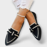 Damskie płaskie buty z designem węzła
