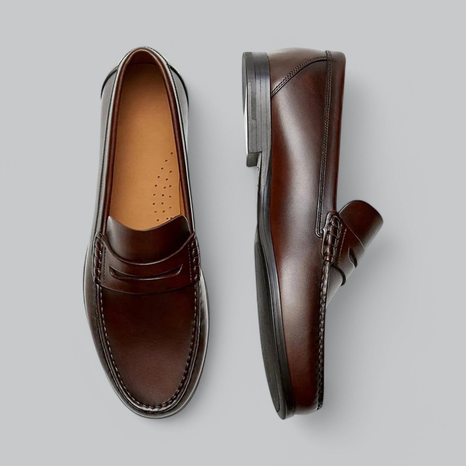 Stylowe skórzane loafersy penny