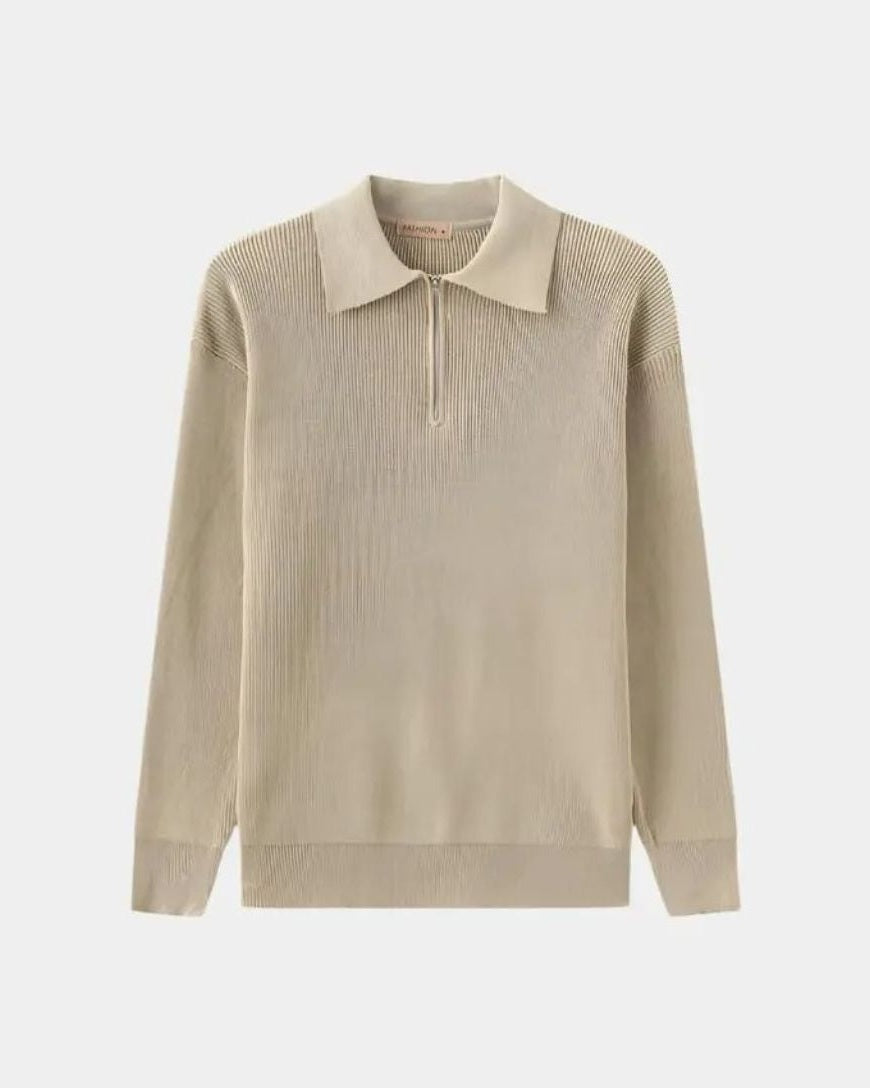 David™ | Sweter polo z zamkiem