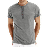 T-Shirt Henley - Miękka Siatka z Kołnierzem