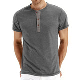 T-Shirt Henley - Miękka Siatka z Kołnierzem