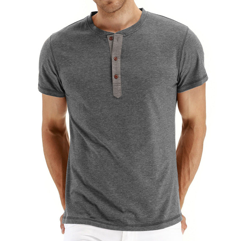 T-Shirt Henley - Miękka Siatka z Kołnierzem