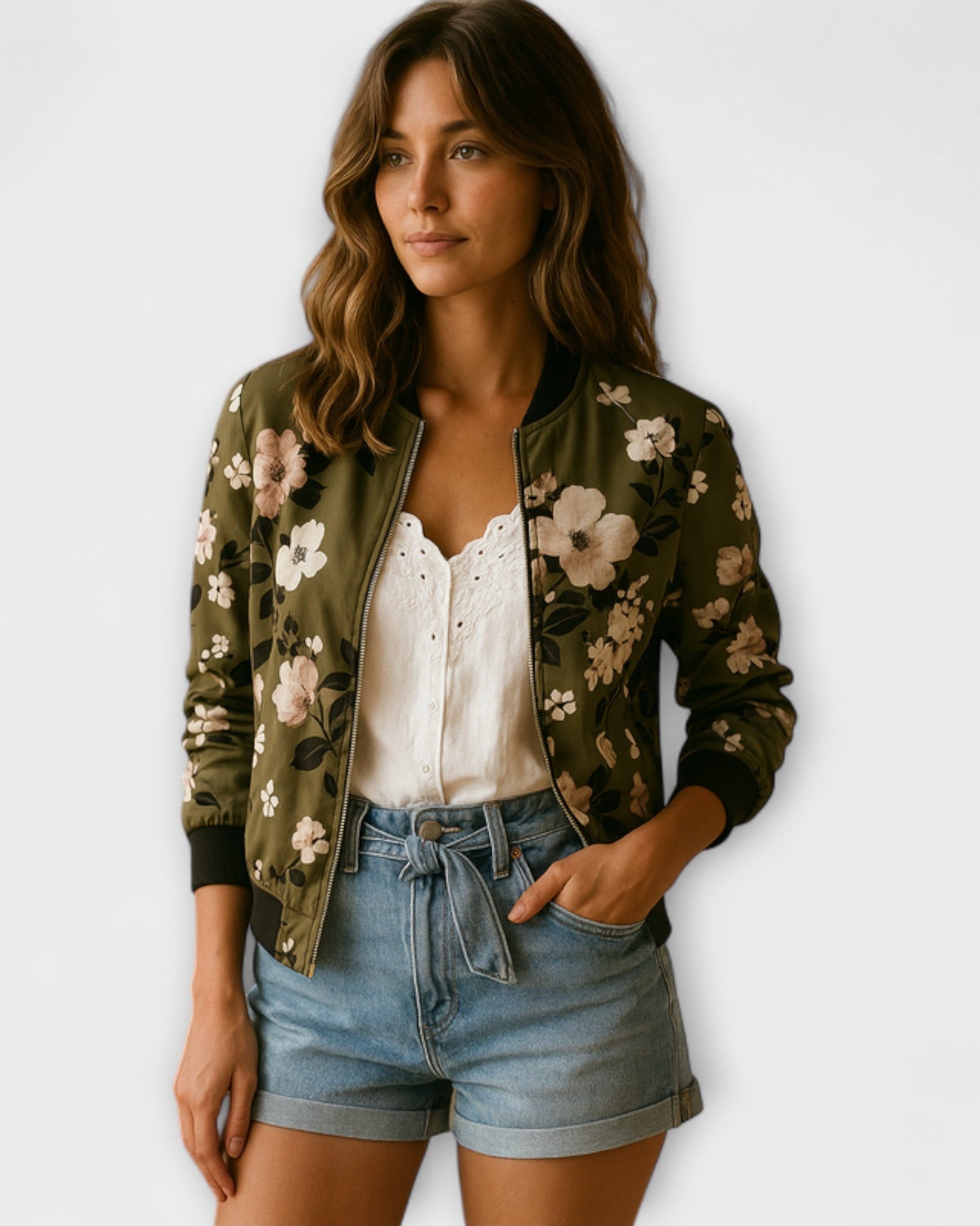 Henriet | Kurtka bomber z kwiatami