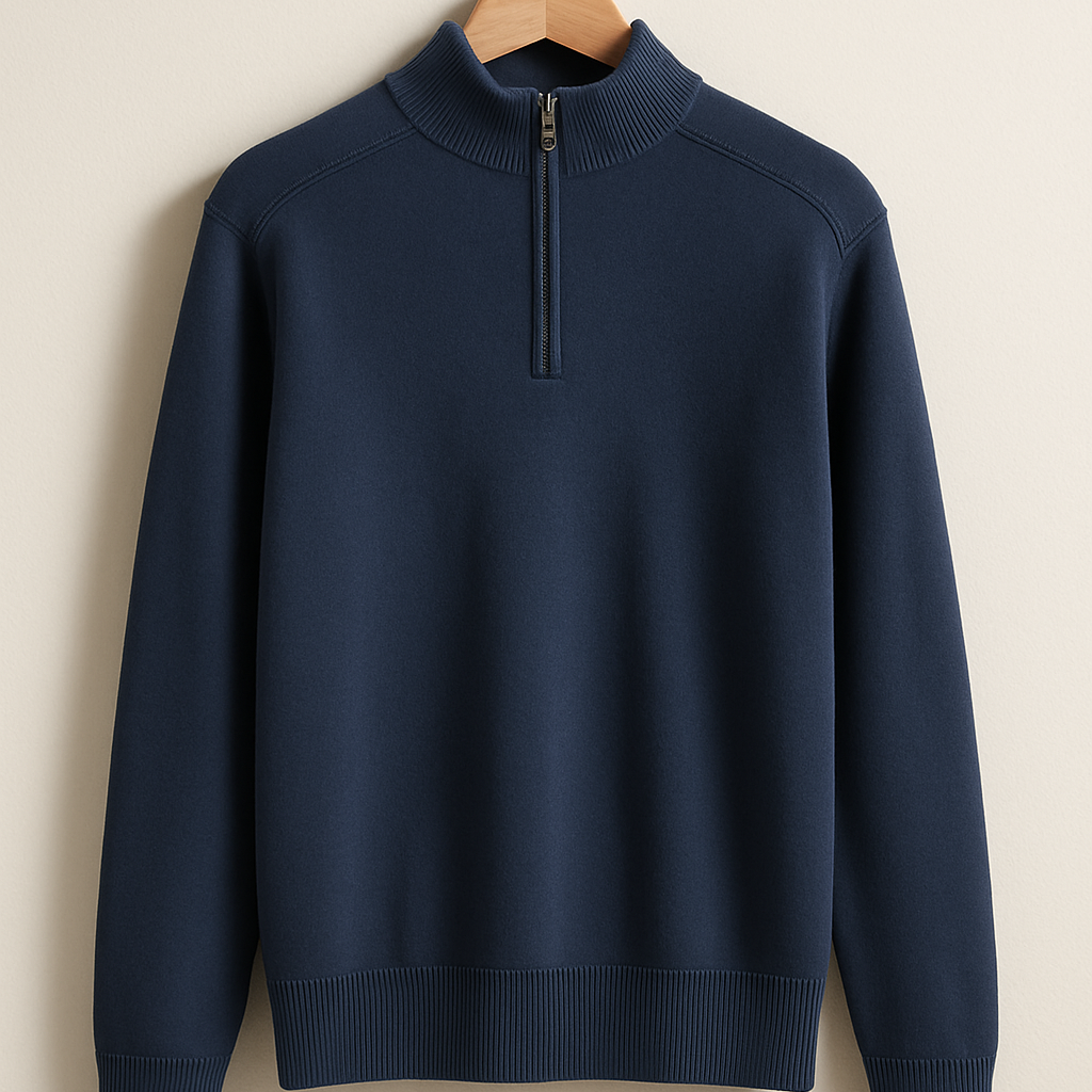 Sweter z dzianiny - Pół zamek