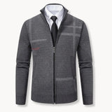 Sweter z dzianiny - Zamek błyskawiczny na całej długości