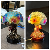 Lampa boho w kolorze z grzybami