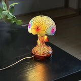 Lampa boho w kolorze z grzybami