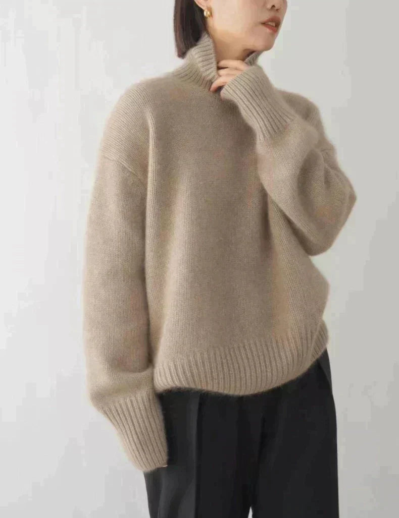 ISABELA™ - SWETER Z KASZMIRU Z WYSOKIM KOLNIKIEM
