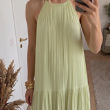 Liwia - Maxi Sukienka Boho Zielony Pistacjowy