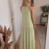 Liwia - Maxi Sukienka Boho Zielony Pistacjowy