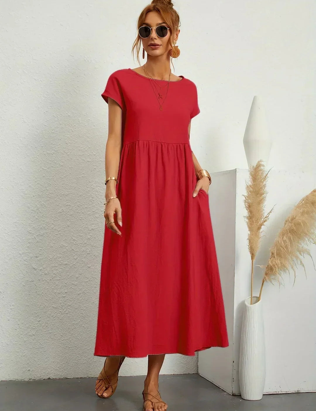 Gabriela™ — Elegancka sukienka midi o płynnej konstrukcji
