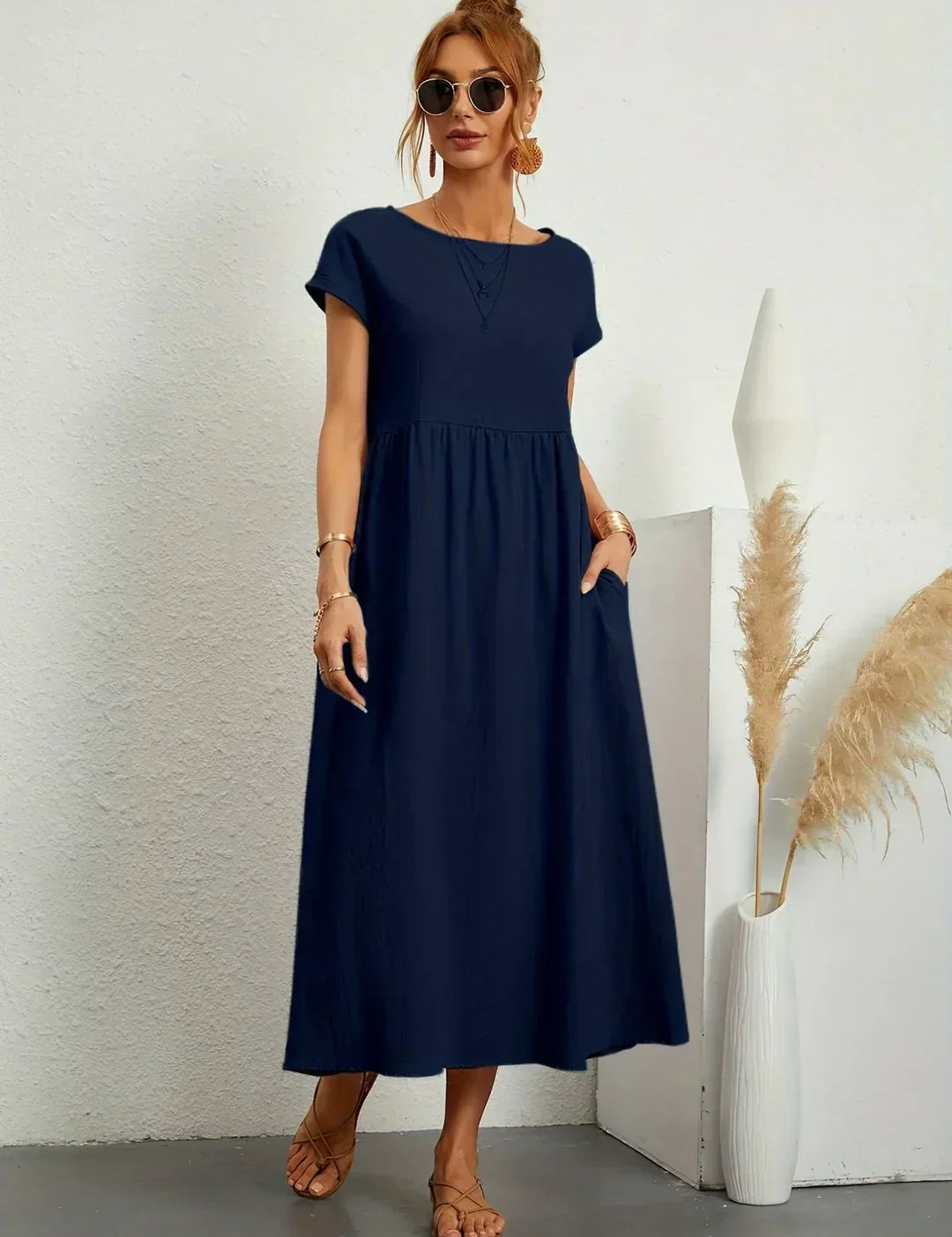Gabriela™ — Elegancka sukienka midi o płynnej konstrukcji