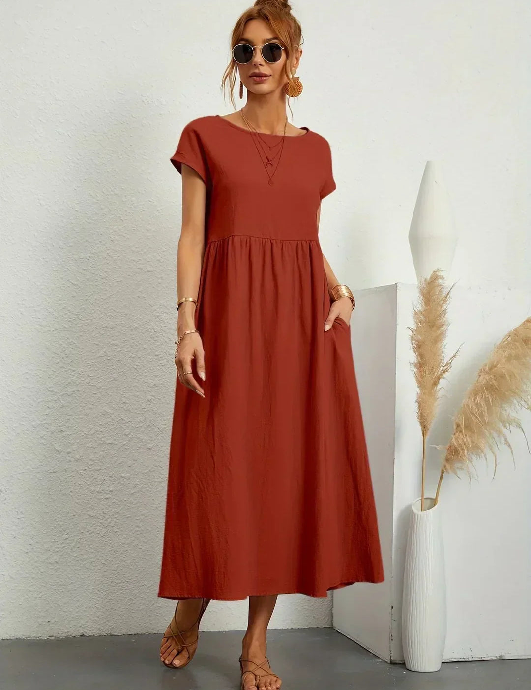 Gabriela™ — Elegancka sukienka midi o płynnej konstrukcji