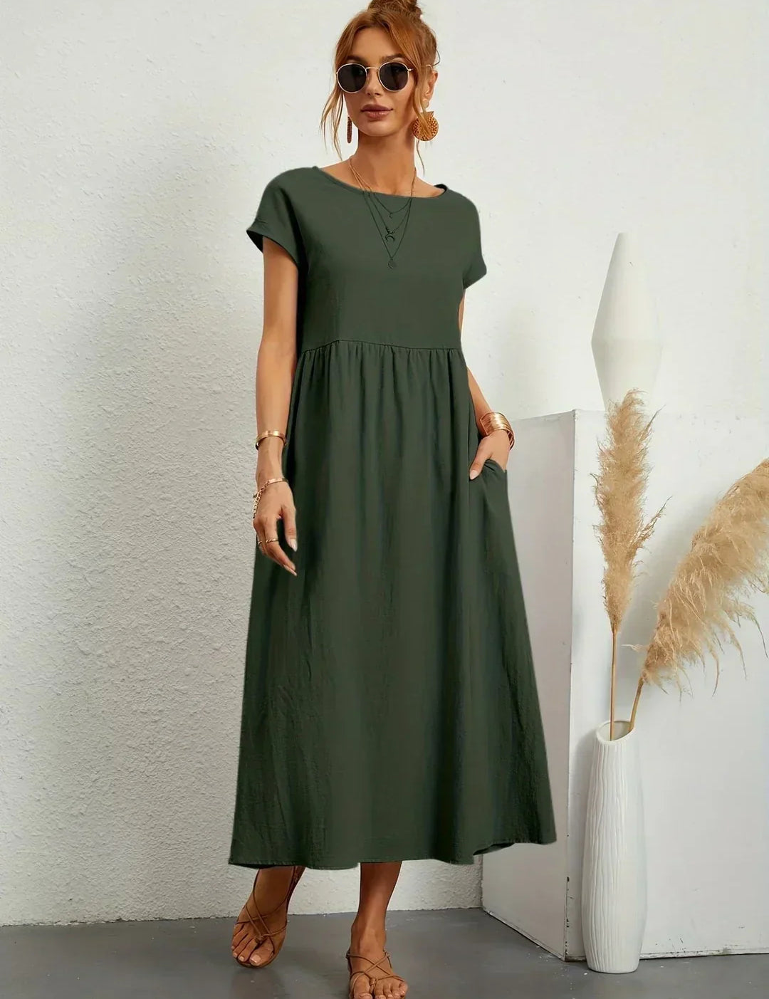 Gabriela™ — Elegancka sukienka midi o płynnej konstrukcji