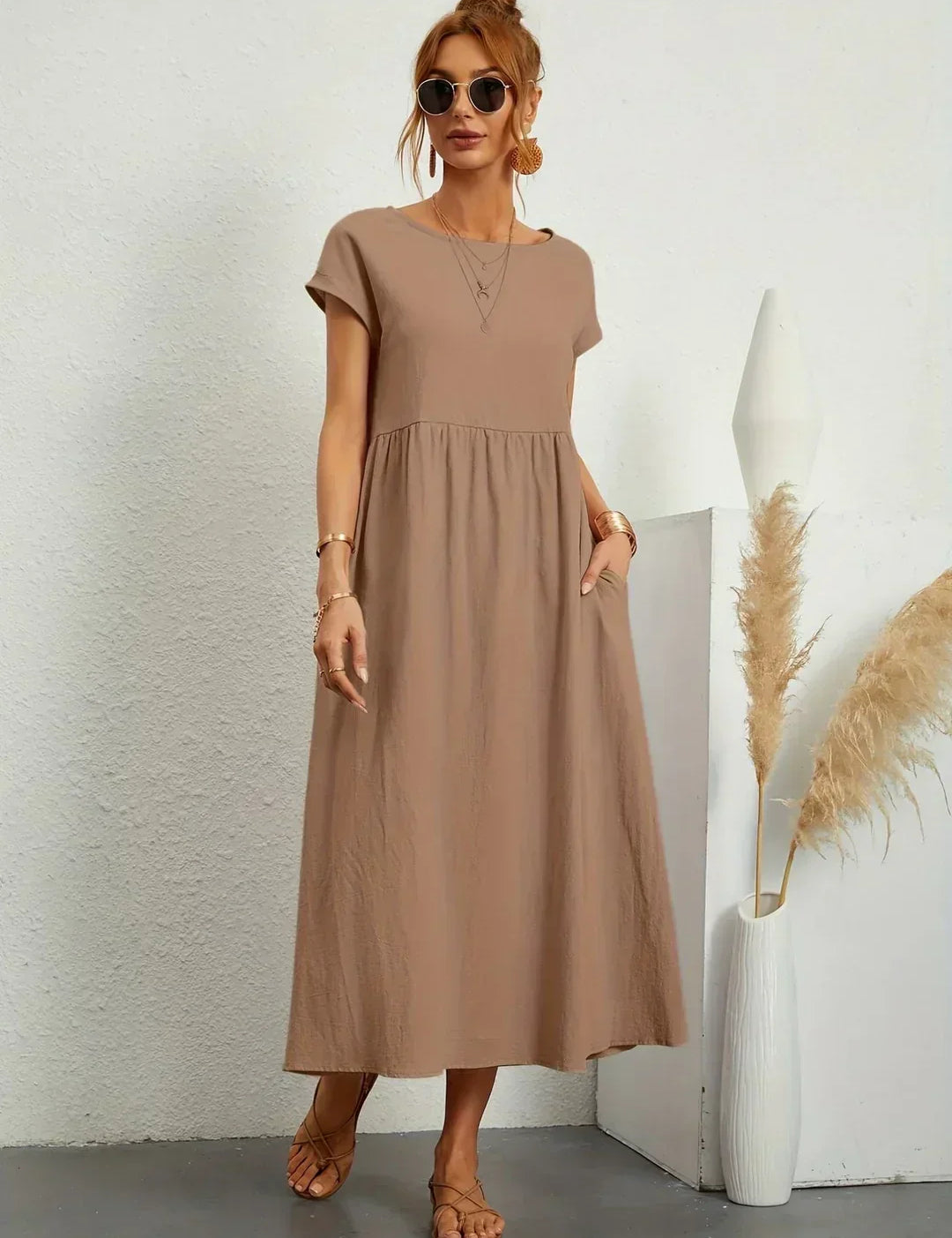 Gabriela™ — Elegancka sukienka midi o płynnej konstrukcji