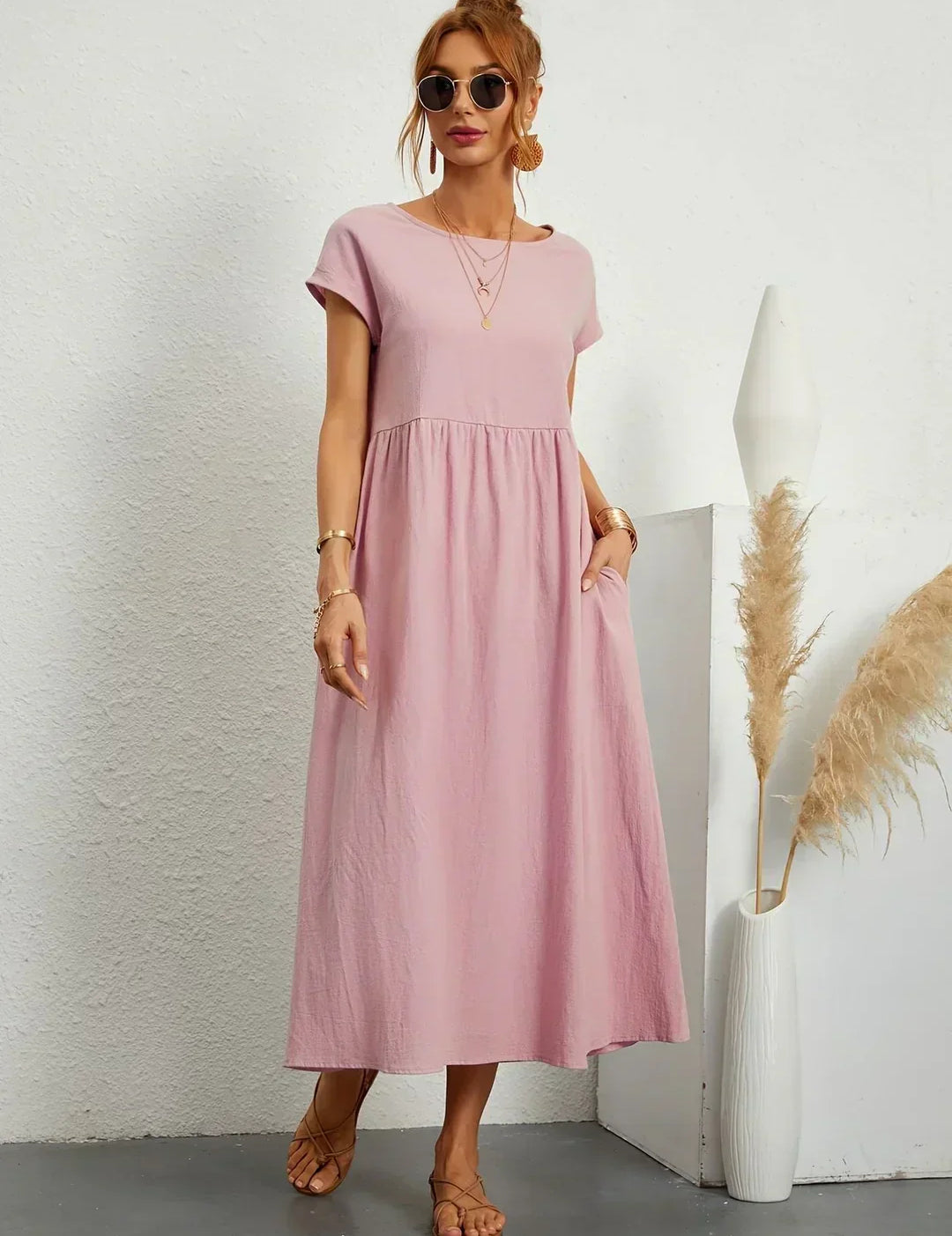 Gabriela™ — Elegancka sukienka midi o płynnej konstrukcji