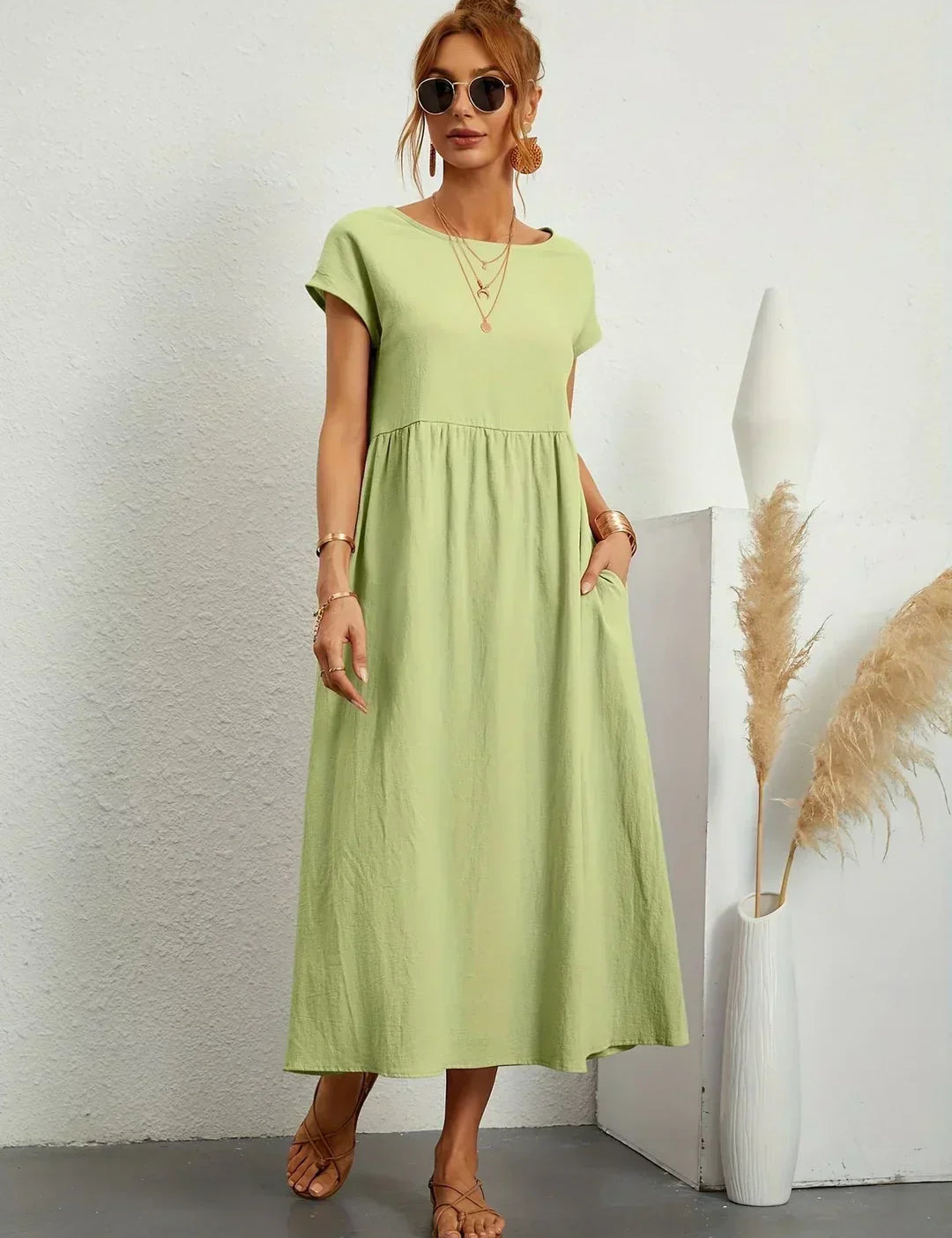 Gabriela™ — Elegancka sukienka midi o płynnej konstrukcji