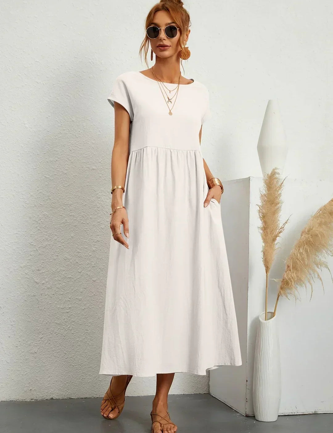 Gabriela™ — Elegancka sukienka midi o płynnej konstrukcji