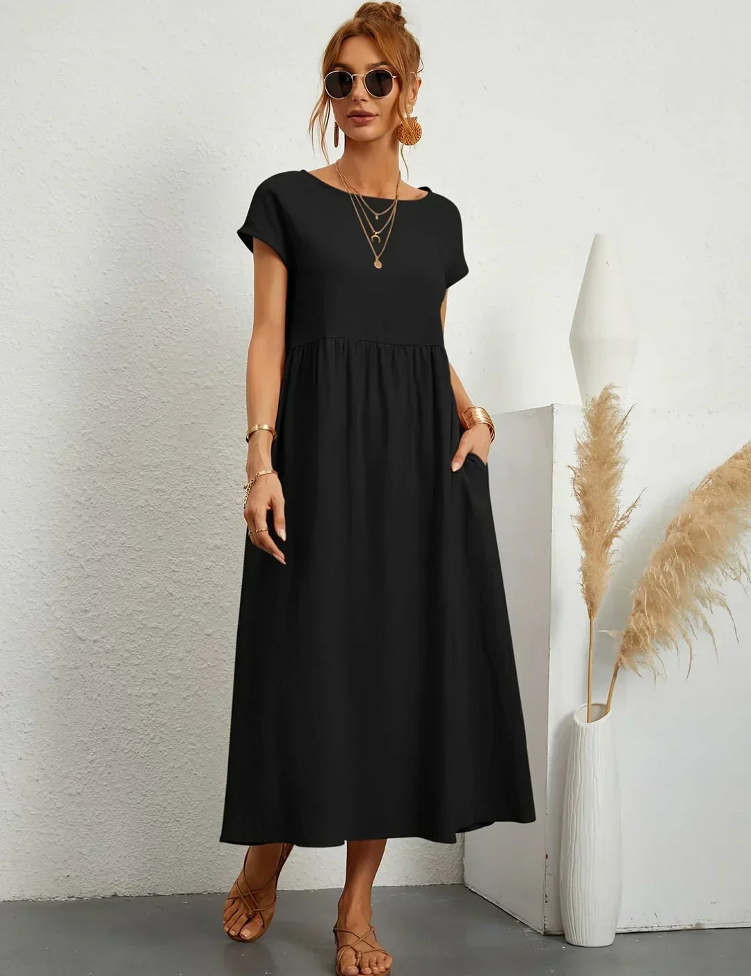 Gabriela™ — Elegancka sukienka midi o płynnej konstrukcji