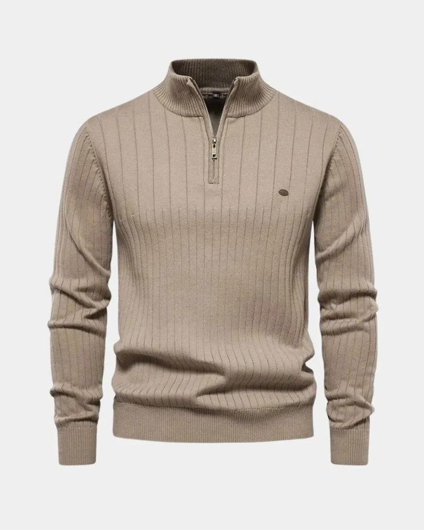Mikkel™ | Bawełnowy sweatshirt z półzamkiem