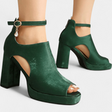 Nanna | Wielokolorowe buty na wysokim obcasie