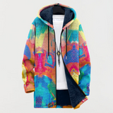 Sweter z kolorowym wzorem artystycznym