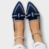 Dalva - Płaskie buty damskie z kokardą
