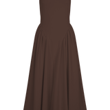 Sara - Midi sukienka w brązowym jersey